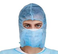Cagoule bleue jetable PP Non tissé capuche pour Go Karting casque couvre-chef protection casquettes cagoule