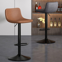 Chaise de bar pivotante moderne en cuir PU lisse, réglable et de haute qualité pour cuisine, vente en gros directe usine