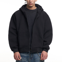 Sweat-shirts amples personnalisés avec logo, sweat-shirts à fermeture éclair, sweat-shirts à capuche hip-hop patchwork en tissu éponge pour hommes, vente en gros