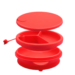 Plato antideslizante de silicona para alimentación de bebé, juego de cuencos para comida de grado alimenticio, a prueba de agua, 100% - Product Image 4