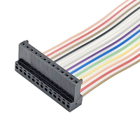 Konektor IDC Baris Tunggal 2.54mm Kustom, Konduktor Tembaga 24 AWG, Kabel Ekstensi Servo Pita Datar Pelangi Berisolasi PVC