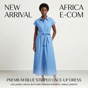 Robe d'été 2026 européenne et américaine à col en V, imprimé rayé, manches courtes, <span class=keywords><strong>grande</strong></span> <span class=keywords><strong>taille</strong></span> - Product Image 3
