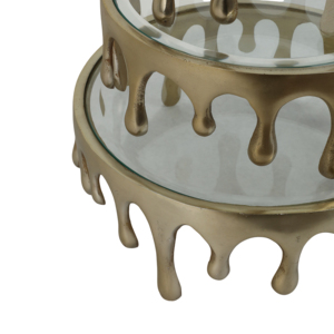 Set di 3 vassoi decorativi a più livelli in vetro e alluminio per centrotavola da caffè e esposizione di gioielli - Product Image 5