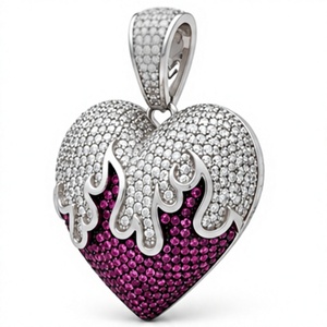 Pendentif Cœur en Cristal Micro-Pavé, Breloque Cœur en Strass pour Collier, Idéal Cadeau et Accessoire de Mode - Product Image 2