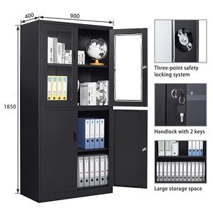 <span class=keywords><strong>Armoire</strong></span> de rangement <span class=keywords><strong>à</strong></span> prix avantageux avec serrure de bonne qualité, porte en verre <span class=keywords><strong>à</strong></span> deux battants, style <span class=keywords><strong>armoire</strong></span> <span class=keywords><strong>à</strong></span> dossiers - Product Image 1