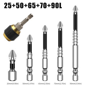 Embout de tournevis cruciforme S2 super résistant antidérapant avec aimant puissant, connecteur à dégagement rapide 1/4, embout de perceuse électrique - Product Image 5