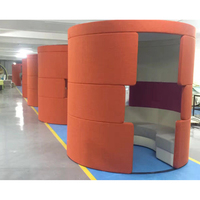 Canapé de bureau en tissu de forme cylindrique pour réunions privées et réceptions, élégante banquette de réunion