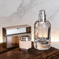 Flacon de parfum en verre de 30 ml, 50 ml, 100 ml avec atomiseur métallique, bouchon texturé, emballage de luxe en boîte cadeau, OEM