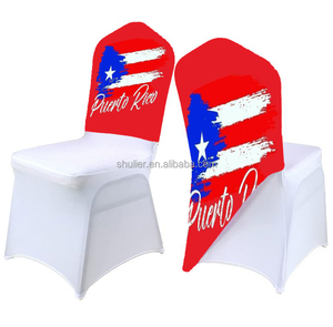 Custom Puerto Rico Design With Elastic Stretch <strong>Chair</strong> <strong>Covers</strong> for Wedding Banquet Events Custom Printed <strong>Half</strong> Back <strong>Chair</strong> <strong>Cover</strong> - Product Image 5