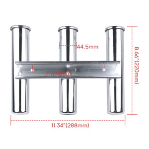 Support de canne à pêche en acier inoxydable à 3 tubes pour cannes à pêche embarquées - Product Image 1