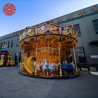 Manèges de parc d'attractions : Carrousel à double étage avec chevaux, manège pour enfants, chevaux de carrousel à vendre