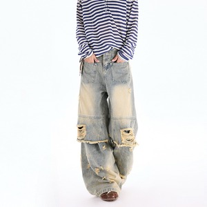 Jeans Desgastados Estilo Americano <span class=keywords><strong>para</strong></span> <span class=keywords><strong>Mujer</strong></span> y Hombre, Pantalones Anchos de Pierna Ancha <span class=keywords><strong>para</strong></span> Otoño, Pantalones Largos de Estilo Urbano - Product Image 1