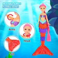 Poupée sirène de 13 pouces à changement de couleur avec queue thermosensible, articulations mobiles, jouet de jeu d'imitation pour enfants