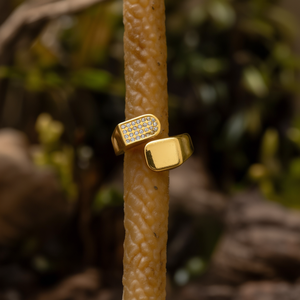 Fashion <b>Rings</b> 316L Stainless Steel PVD Gold Plating Sustainable Resistant <b>Statement</b> <b>Ring</b> For Women Men - Product Image 3