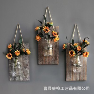 <b>Wall</b> Mounted Transparent Hydroponic Vase Rack For Indoor Plant Decoration Wooden <b>Wall</b> <b>Display</b> Shelf - Product Image 3