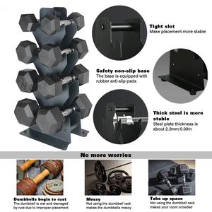 Wholesale Black Commercial Gym Equipment Dumbbell Storage 4 Tier Weight Rack <strong>Stand</strong> - Product Image 4