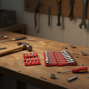 Ensemble d'outils ménagers en caoutchouc 519 M 285KF avec étui rouge et composants métalliques pour usage domestique - Product Image 3