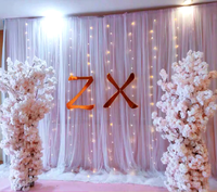 Rideau en tissu de gaze, 1 pièce, pour arrière-plan de mariage, fenêtre d'hôtel