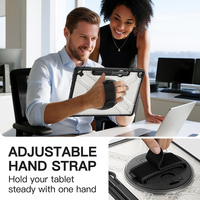 Casing plastik kasar tahan guncangan, casing plastik kasar, anti guncangan, standar berputar 2025 dan tali tangan untuk Microsoft Surface Pro 12 360