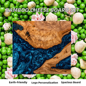 Tabla de Quesos de Madera Rectangular, Apta para Lavavajillas, con Juego de 4 Cuchillos Desechables, Ecológica, con Logotipo Personalizado, Grande, para Charcutería, Venta al Por Mayor - Product Image 2