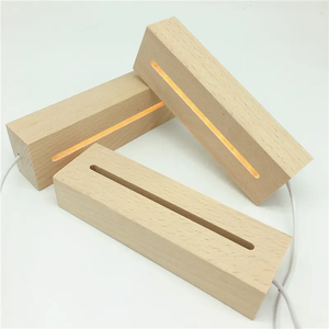 Rắn gỗ hình chữ nhật Ánh sáng ban đêm cơ sở trắng Gỗ Đèn đứng sáng ấm áp ánh sáng Mô hình trang trí đóng Hộp ánh sáng lịch thi đấu - Product Image 4