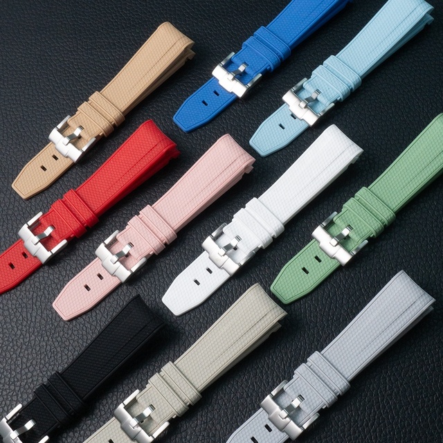 Jettda 20mm Diving Waterproof TPU Silicone Curved End Liquid Rubber Watch Strap Stainless Steel Buckle CHARM Bracelet MoonSwatch