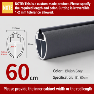 Aluminum Alloy Slip-Resistant Silent Wardrobe Hanger Rod Closet Rack Crossbar Lingerie Storage <b>Cabinet</b> <b>Wall</b> <b>Mount</b> Non-Detachable - Product Image 5