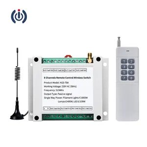 Long range 3KM 110V 220V 8 channels Electronic switches with remote control 433MHz RF Switch