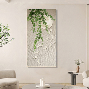 SQ vides verdes peces nadando bajo la luna arte de la pared animado e interesante lienzo impresión pintura para la decoración moderna del hogar - Product Image 5