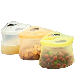 Silicone Storage <b>Bags</b> with Zip Food <b>Bag</b> <b>Freezer</b> Safe Classic Design Multifunction <b>Reusable</b> Leak Proof Meal Prep Organizer - Product Image 2