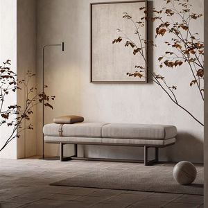Italian Light Luxury <strong>Bed</strong> <strong>End</strong> <strong>Stool</strong> Designer Creative Personality Leather Soft Bag Long Bench Home Living Room Entry Shoe <strong>Stool</strong> - Product Image 2