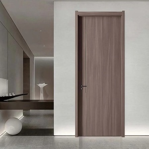 Porte intérieure en PVC polymère tendance, finition en bois composite imperméable pour salle de bain, appartement, hôtel - Product Image 3