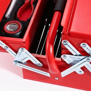 Boîte à outils professionnelle robuste avec cadre métallique et compartiments multiples pour le rangement et l'organisation des outils de réparation automobile - Product Image 3