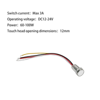Interrupteur LED HJ-TDS02 à double température de couleur, bouton tactile, variation de luminosité par pression longue, DC12V24V Max 100W, homologué CE RoHS