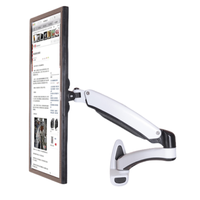 Support de bras de moniteur unique blanc réglable Angle d'inclinaison de 90 degrés Nouveau support d'ordinateur à ressort à gaz avec bras oscillant