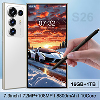 Téléphone portable débloqué double SIM en gros S26 Ultra 7,3 pouces Deca Core 1 To de stockage 16 Go de RAM Smartphone 5G pour le jeu et l'utilisation professionnelle