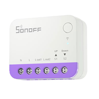 Sonoff MINI-RBS Matter Wi-Fi Saklar Roller Shutter Pintar untuk Tirai dengan Layar OLED, Penggunaan di Hotel dan Rumah, Kalibrasi, Penjadwalan, Kontrol Alexa