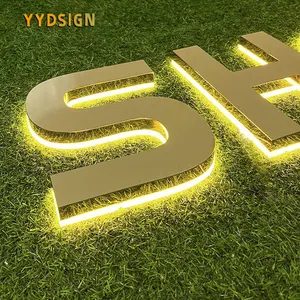 Cina verificato fabbrica personalizzata LED retroilluminazione in metallo insegna 3D luce segno lettera acrilica per negozio pubblicità Logo Outdoor Board