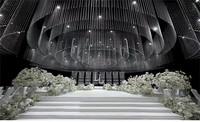 Rideau de plafond pour réception de mariage, rideau de perles de cristal transparentes en forme de goutte d'eau, rideau de fond pour décoration de mariage, événement ou fête