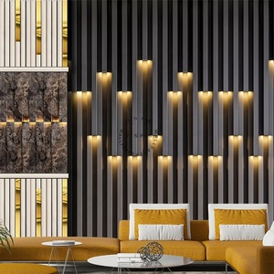 Decorazione della parete del salotto di casa pannelli di legno illuminato parete 3d carta da parati - Product Image 1