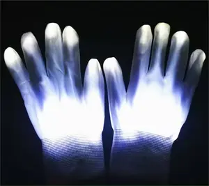 Light Up eldiven Led Glow eldiven renkli yanıp sönen parmak aydınlatma eldiven cadılar bayramı noel kostüm partisi için serin eğlenceli oyuncaklar