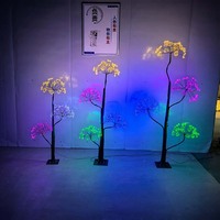 Lampu Pohon Jamur LED Warna-warni Dekorasi Taman Luar Ruangan Lampu Lantai Buatan Bentuk Bunga Kreatif Pencahayaan Lanskap
