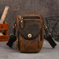 Hete Verkoop Fabrikant Groothandel Taille Telefoon Heuptasje Mode Banaan Heuptas Echt Lederen Crossbody Borsttas Voor Heren