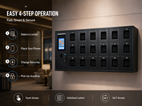 Estación de Carga Rápida Inteligente 2026 para Teléfonos Móviles, Montada en Pared, para Negocios de Alquiler, Centros Comerciales, Aeropuertos y Salas de Espera