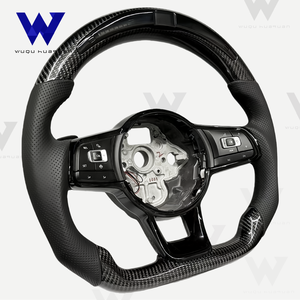 พวงมาลัยหุ้มหนังแบบมีรูพรุนทำจากคาร์บอนไฟเบอร์สำหรับ <span class=keywords><strong>Volkswagen</strong></span> สามารถใช้ได้กับโปโลกอล์ฟรุ่น Passat - Product Image 2