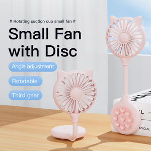 Hands-Free 3-Speed Rotatable Foldable Storage Suction Cup Attaches to Phone Back Various Surfaces Small Fan for Mobile <b>Gaming</b> - Product Image 2