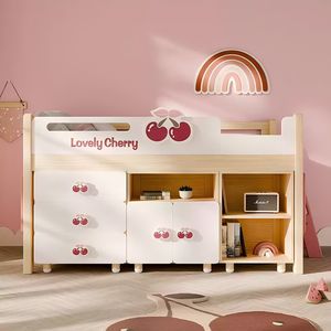 Armoire combinée de rangement multifonctionnelle pour <span class=keywords><strong>lit</strong></span> <span class=keywords><strong>mi</strong></span>-<span class=keywords><strong>hauteur</strong></span> <span class=keywords><strong>Lit</strong></span> pour enfants en bois massif <span class=keywords><strong>Lit</strong></span> amusant pour animaux de petite taille - Product Image 1