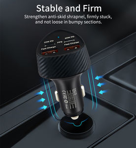 Directo de fábrica PD 25W A + C 18W Adaptador de carga rápida 4 puertos Encendedor de cigarrillos 4 en 1 Cargador de coche - Product Image 3