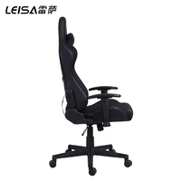 Chaise de jeu d'ordinateur en cuir PU noir bon marché Silla Gamer LED rgb fauteuil de jeu de massage de course avec lumières et haut-parleurs