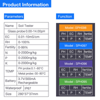 Testeur de sol Bluetooth NPK, détecteur de sol 8 en 1, mesureur de sol pour l'agriculture, l'horticulture, mesure des paramètres du sol